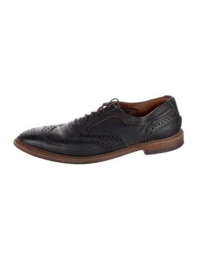 Pre-owned Allen Edmonds Leather Lasercut Accents Brogues In Blue