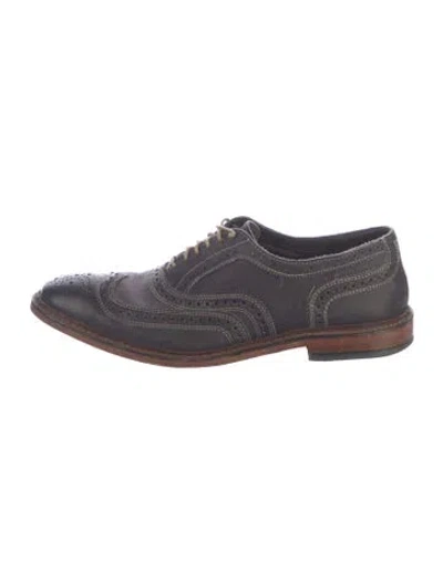 Pre-owned Allen Edmonds Leather Lasercut Accents Brogues In Blue