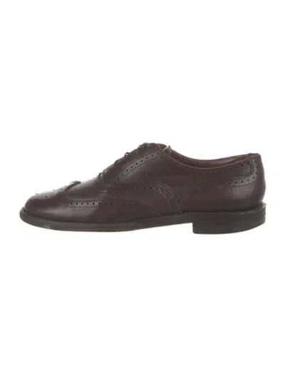 Pre-owned Allen Edmonds Leather Lasercut Accents Brogues In Brown