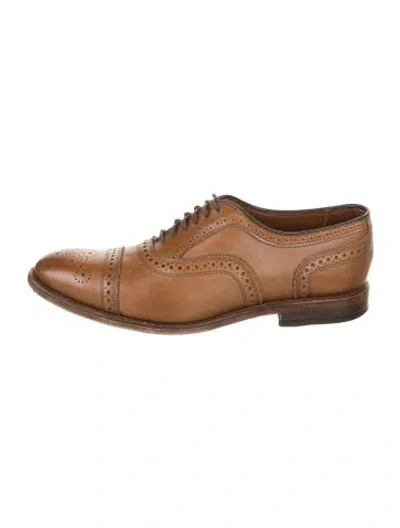 Pre-owned Allen Edmonds Leather Lasercut Accents Brogues In Brown