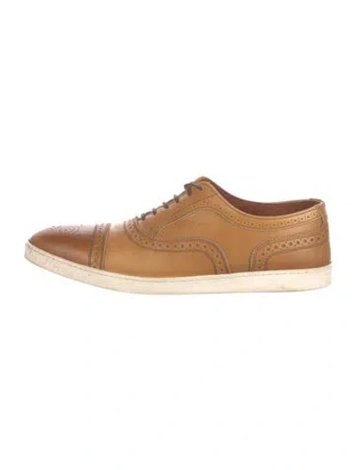 Pre-owned Allen Edmonds Leather Lasercut Accents Brogues In Brown