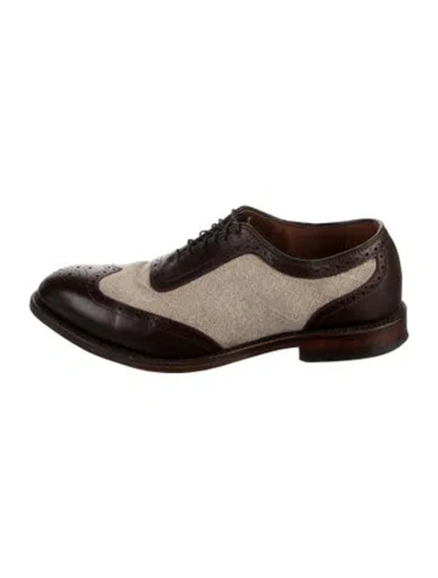 Pre-owned Allen Edmonds Leather Lasercut Accents Brogues In Brown