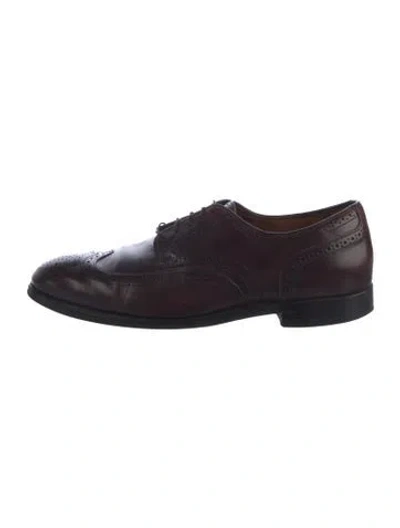 Pre-owned Allen Edmonds Leather Lasercut Accents Brogues In Burgundy