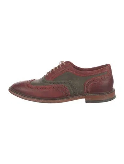 Pre-owned Allen Edmonds Leather Lasercut Accents Brogues In Red