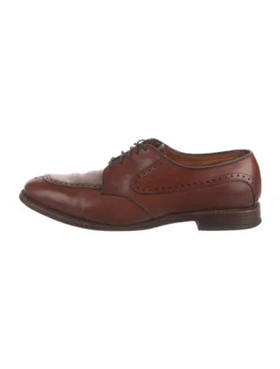 Pre-owned Allen Edmonds Leather Lasercut Accents Derby Shoes In Brown