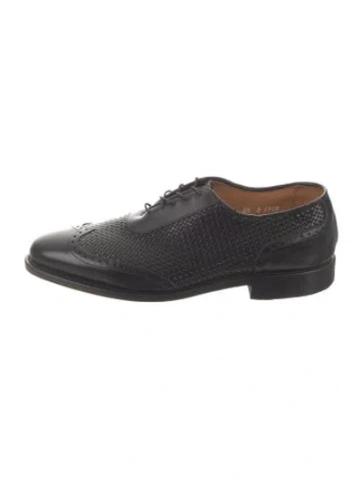 Pre-owned Allen Edmonds Leather Lasercut Accents Oxfords In Black