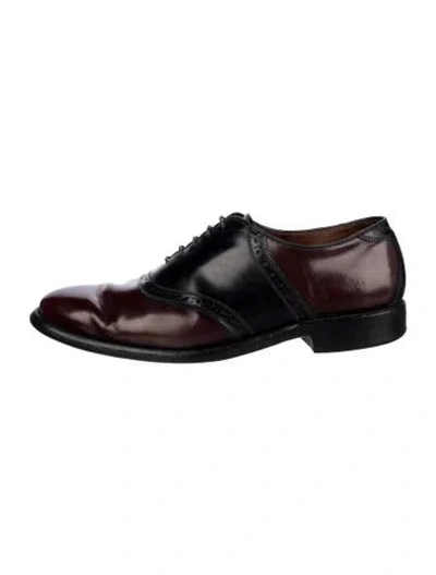 Pre-owned Allen Edmonds Leather Lasercut Accents Oxfords In Burgundy