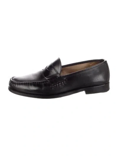 Pre-owned Allen Edmonds Leather Loafers In Black