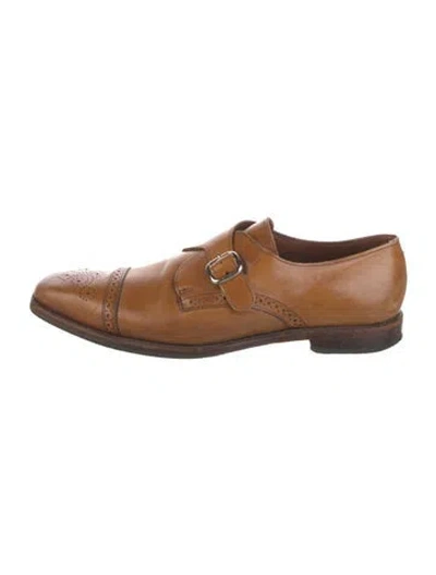 Pre-owned Allen Edmonds Leather Monk Straps In Brown