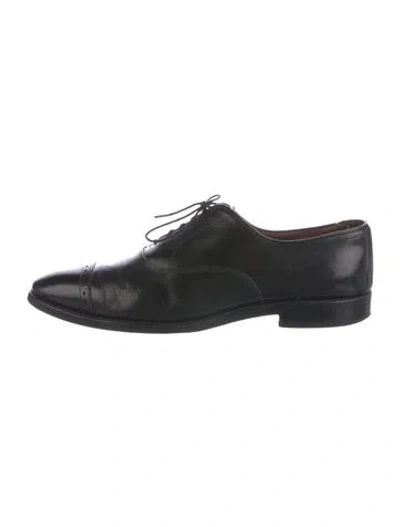Pre-owned Allen Edmonds Leather Oxfords In Black