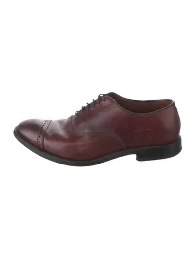 Pre-owned Allen Edmonds Leather Oxfords In Burgundy