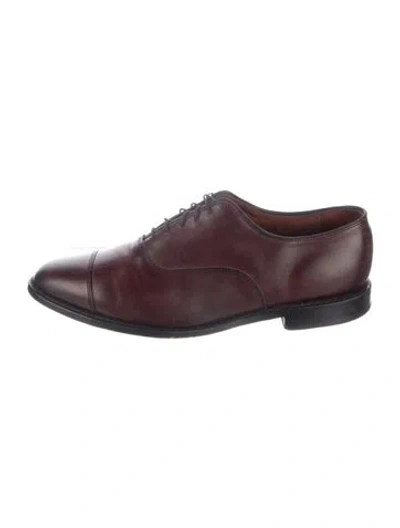 Pre-owned Allen Edmonds Leather Oxfords In Burgundy