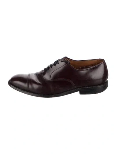 Pre-owned Allen Edmonds Leather Oxfords In Burgundy