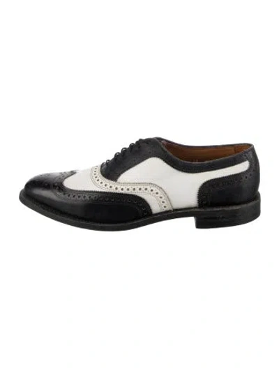 Pre-owned Allen Edmonds Leather Patterned Brogues In Black
