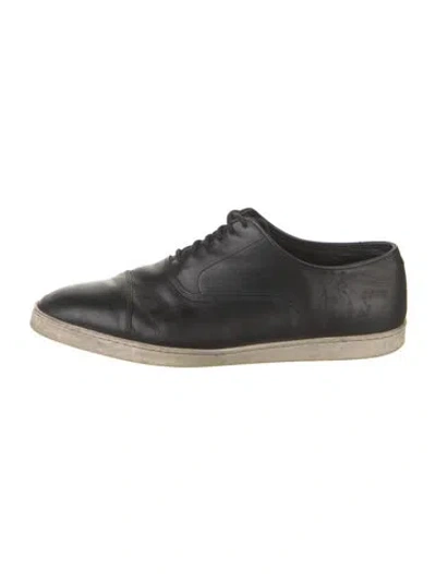 Pre-owned Allen Edmonds Leather Sneakers In Black