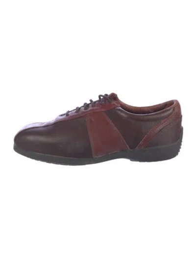 Pre-owned Allen Edmonds Leather Sneakers In Burgundy