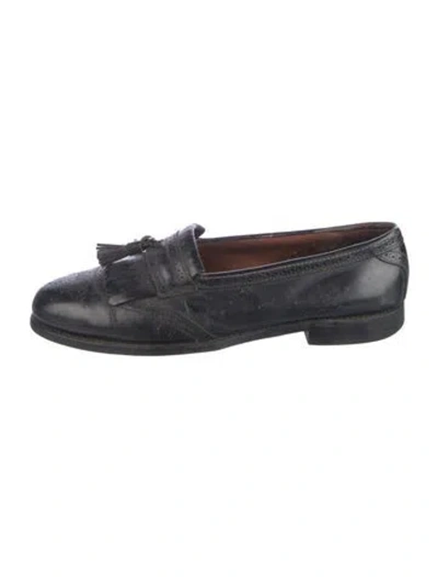 Pre-owned Allen Edmonds Leather Tassel Accents Dress Loafers In Black