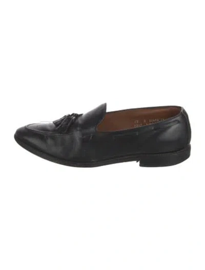 Pre-owned Allen Edmonds Leather Tassel Accents Dress Loafers In Black
