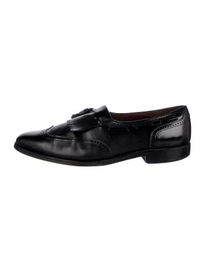 Pre-owned Allen Edmonds Leather Tassel Accents Dress Loafers In Black