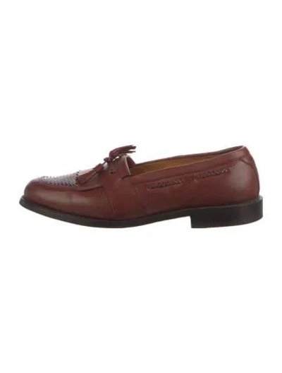 Pre-owned Allen Edmonds Leather Tassel Accents Dress Loafers In Brown