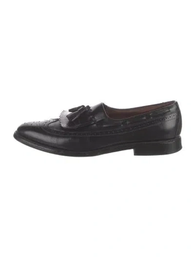 Pre-owned Allen Edmonds Leather Tassel Accents Loafers In Black