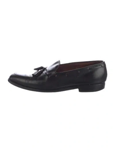 Pre-owned Allen Edmonds Leather Tassel Accents Loafers In Black