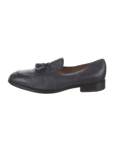 Pre-owned Allen Edmonds Leather Tassel Accents Loafers In Blue