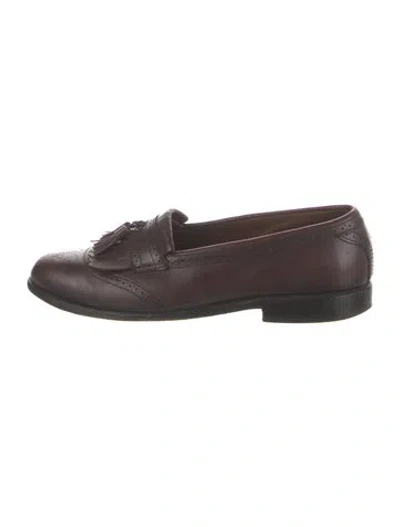 Pre-owned Allen Edmonds Leather Tassel Accents Loafers In Brown