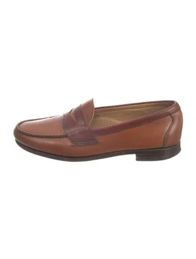 Pre-owned Allen Edmonds Leather Tassel Accents Loafers In Brown