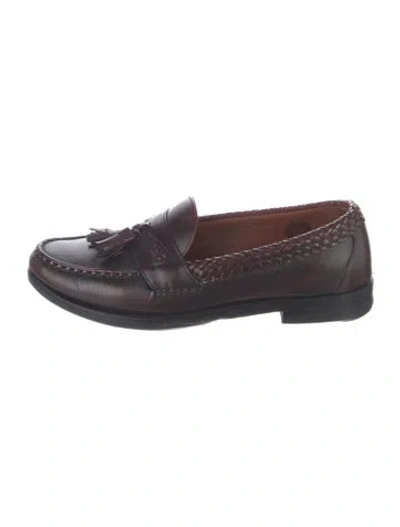 Pre-owned Allen Edmonds Leather Tassel Accents Loafers In Brown
