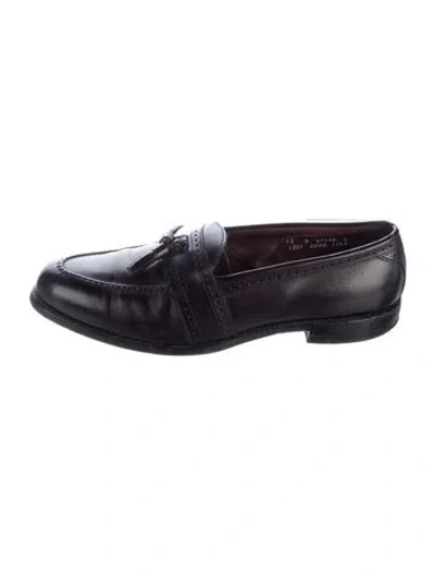 Pre-owned Allen Edmonds Leather Tassel Accents Loafers In Purple
