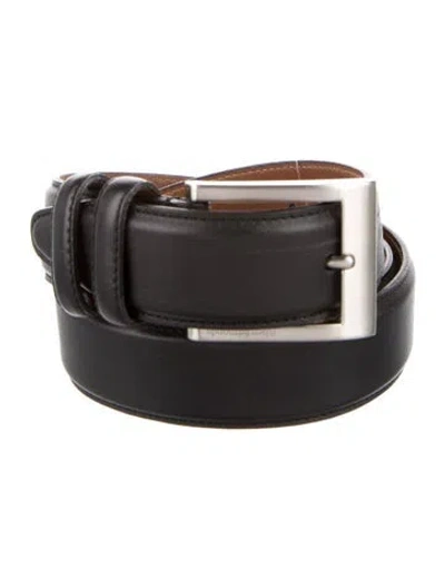 Pre-owned Allen Edmonds Leather Waist Belt In Black