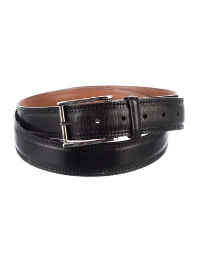 Pre-owned Allen Edmonds Leather Waist Belt In Black