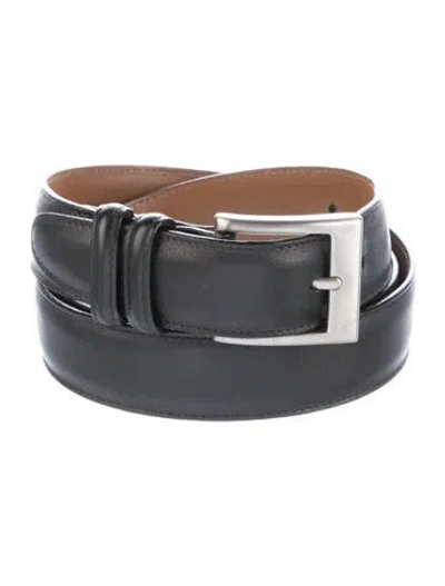 Pre-owned Allen Edmonds Leather Waist Belt In Black