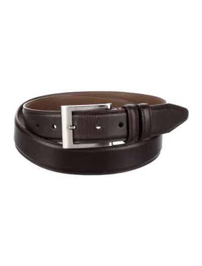 Pre-owned Allen Edmonds Leather Waist Belt In Black