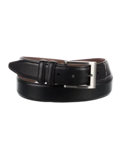 Pre-owned Allen Edmonds Leather Waist Belt In Black