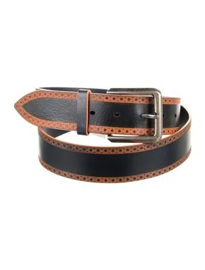 Pre-owned Allen Edmonds Leather Waist Belt In Blue
