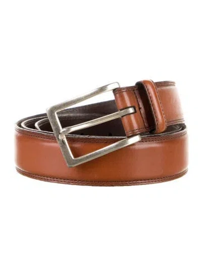 Pre-owned Allen Edmonds Leather Waist Belt In Brown