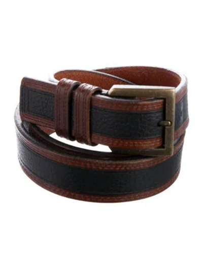 Pre-owned Allen Edmonds Leather Waist Belt In Brown