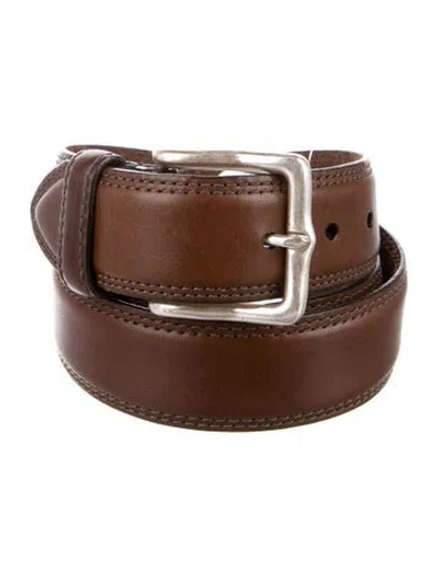 Pre-owned Allen Edmonds Leather Waist Belt In Brown