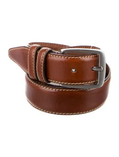 Pre-owned Allen Edmonds Leather Waist Belt In Brown
