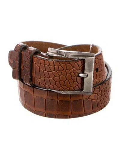 Pre-owned Allen Edmonds Leather Waist Belt In Brown