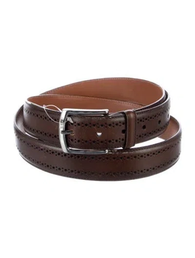 Pre-owned Allen Edmonds Leather Waist Belt In Brown