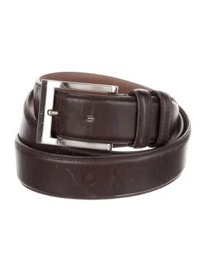 Pre-owned Allen Edmonds Leather Waist Belt In Brown