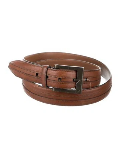 Pre-owned Allen Edmonds Leather Waist Belt In Brown