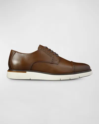 Allen Edmonds Men's Caleb Leather Cap-toe Sneakers In Brown