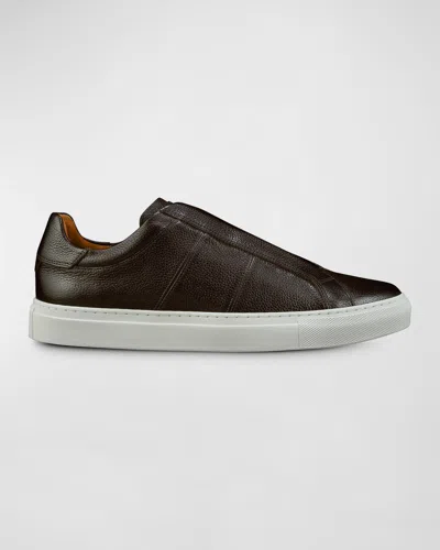 Allen Edmonds Men's Colton Grained Leather Slip-on Sneakers In Dark Brown