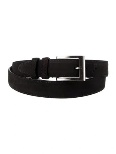 Pre-owned Allen Edmonds Nubuck Waist Belt In Black