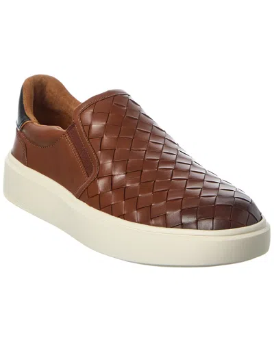 Allen Edmonds Oliver Leather Slip-on Sneaker In Brown