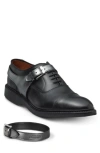 Allen Edmonds Park Avenue Cap Toe Oxford With Buckle Harness In Black Silver